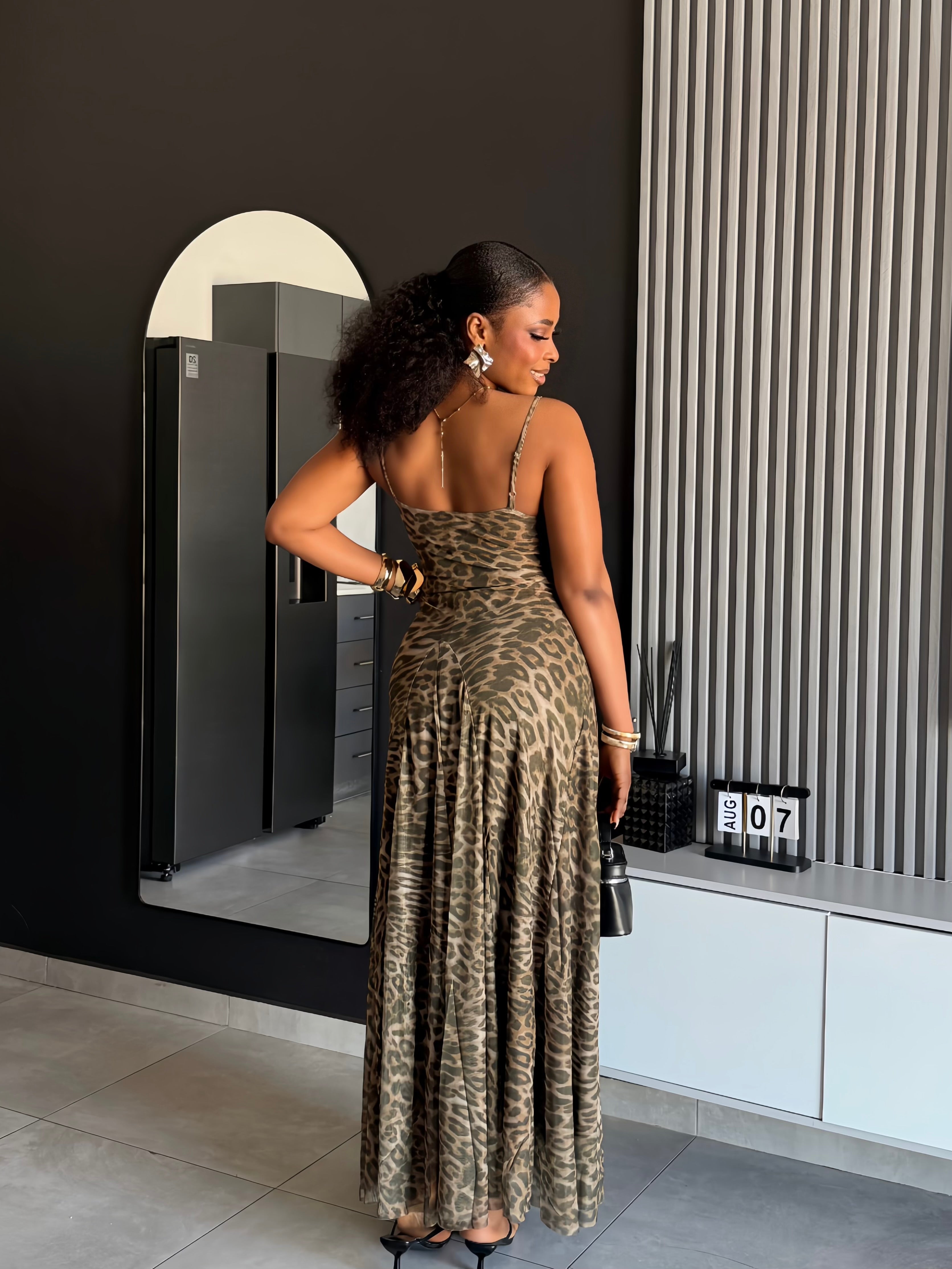 Sunray Leopard Print Maxi Dress