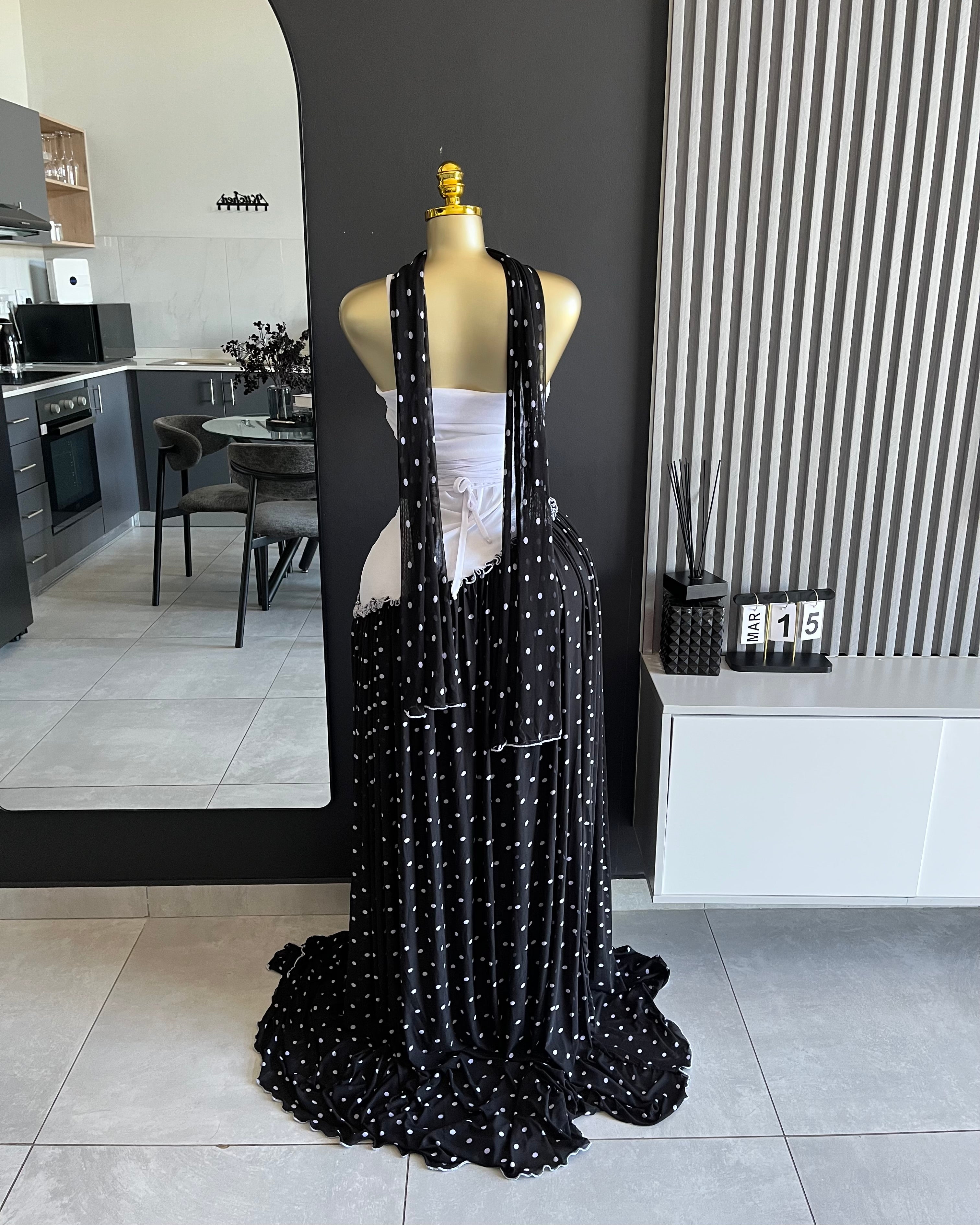 Elowen Pleated Contrast Maxi Dress