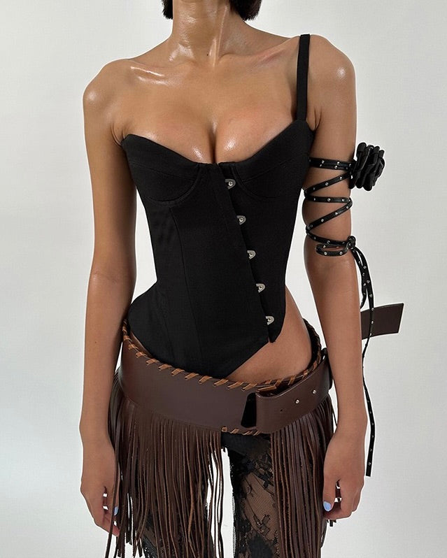 Luciana Black Corset Top