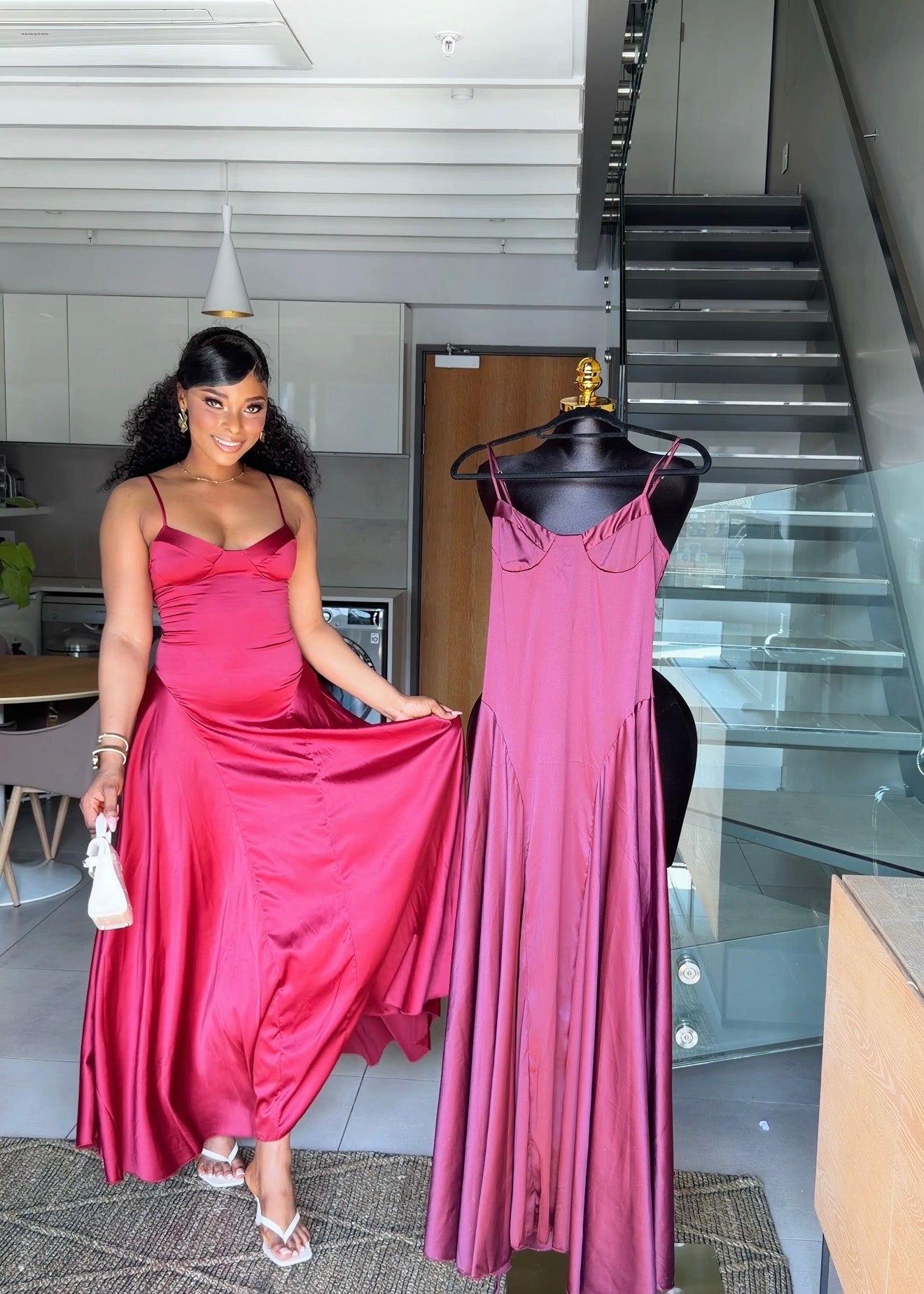 Vivienne Satin Corset Maxi Dress