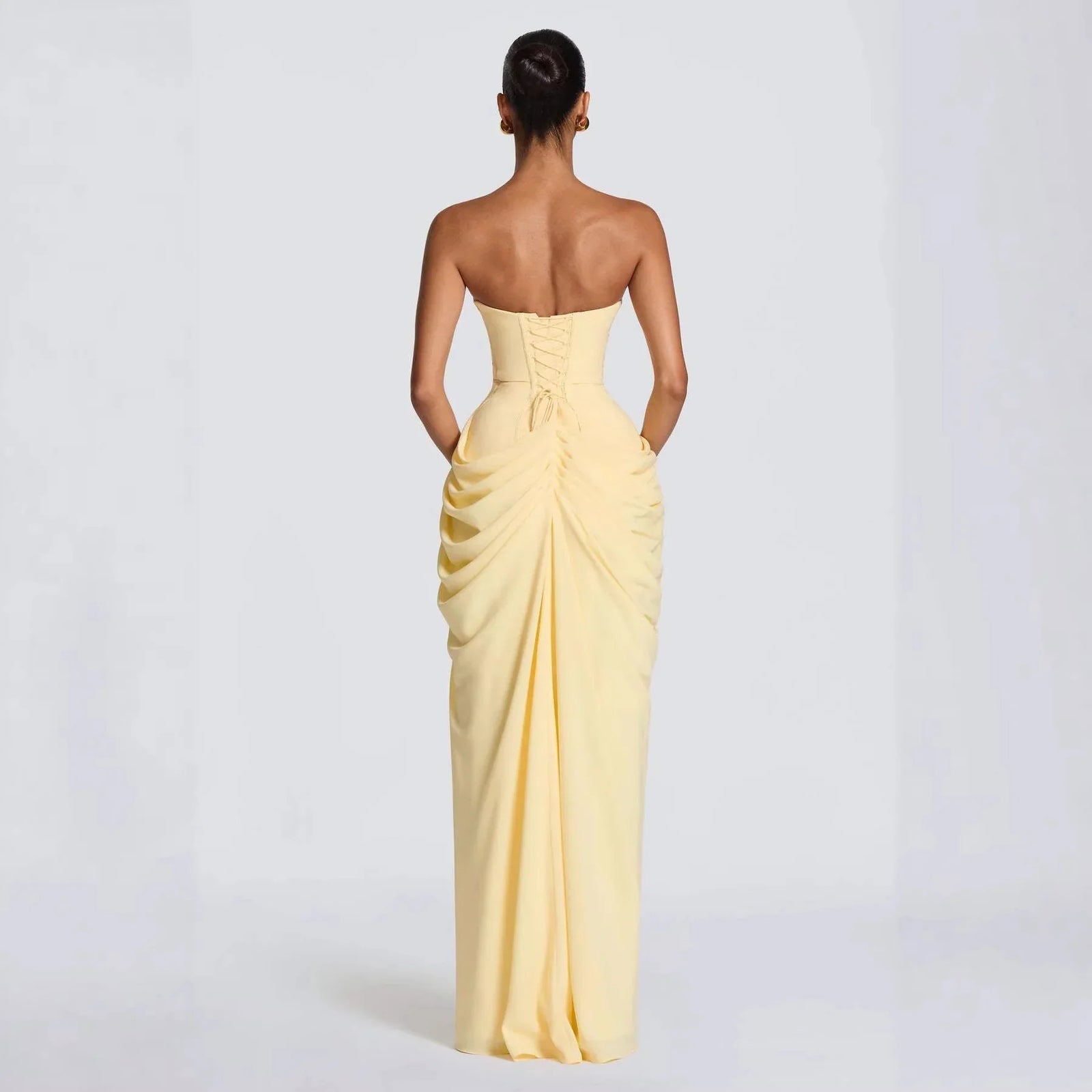 Solene Strapless Ruched Maxi Dress