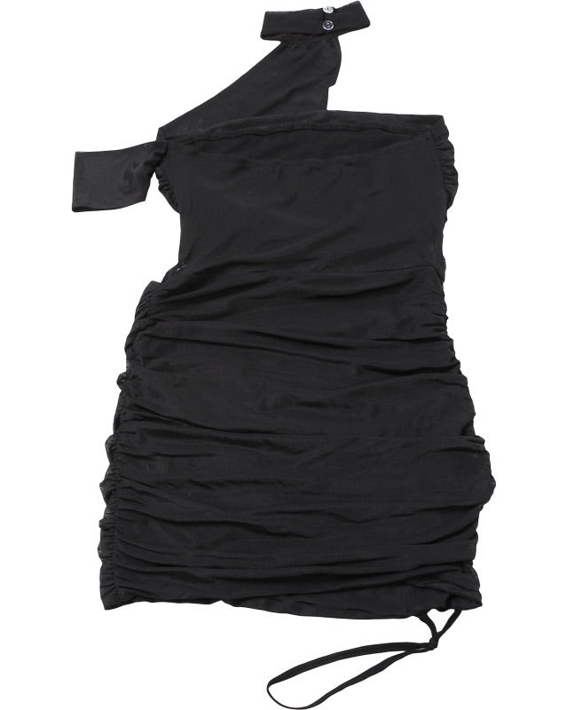 Poised Sheer Mini Dress Black