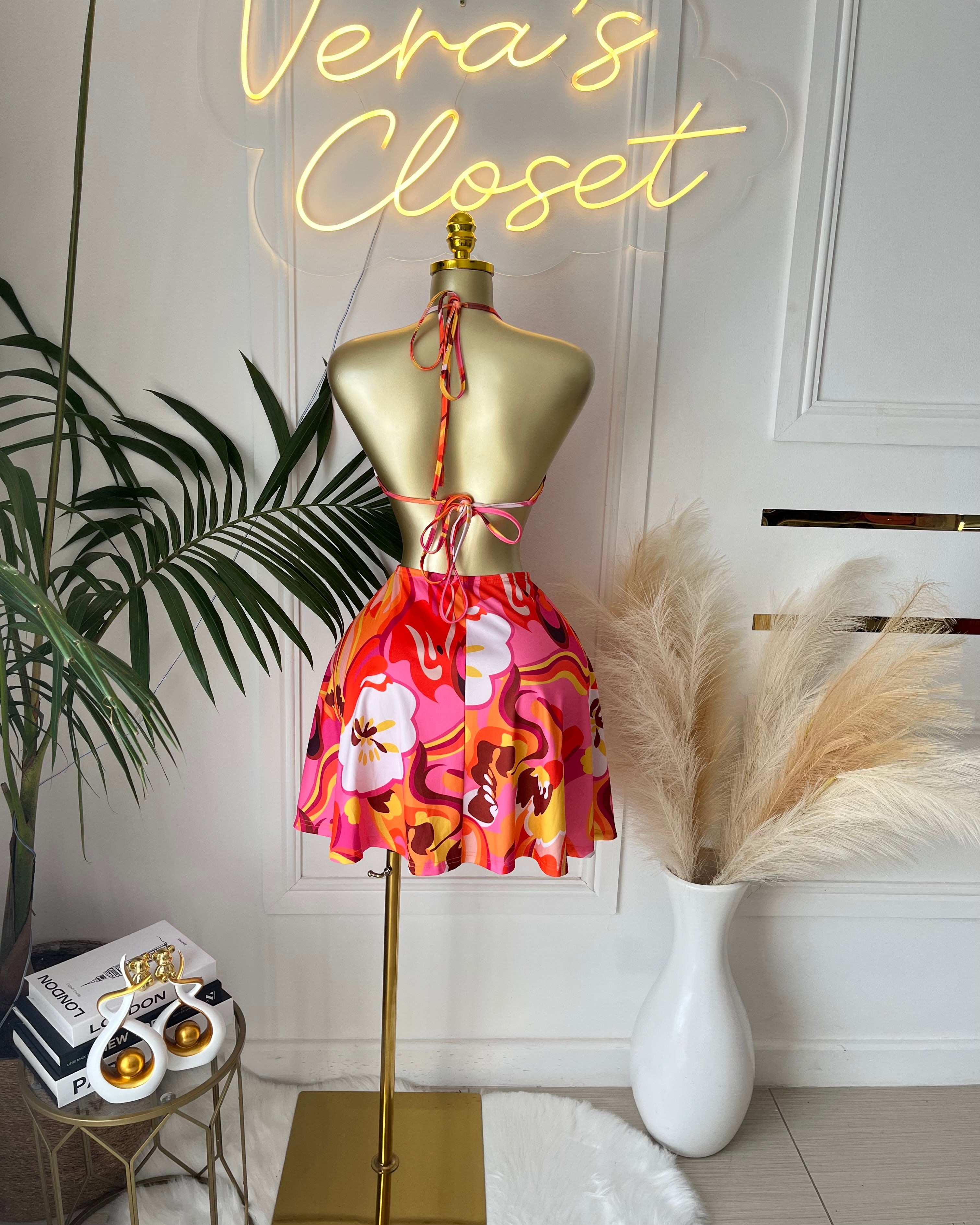 The Solana Halter Mini Dress