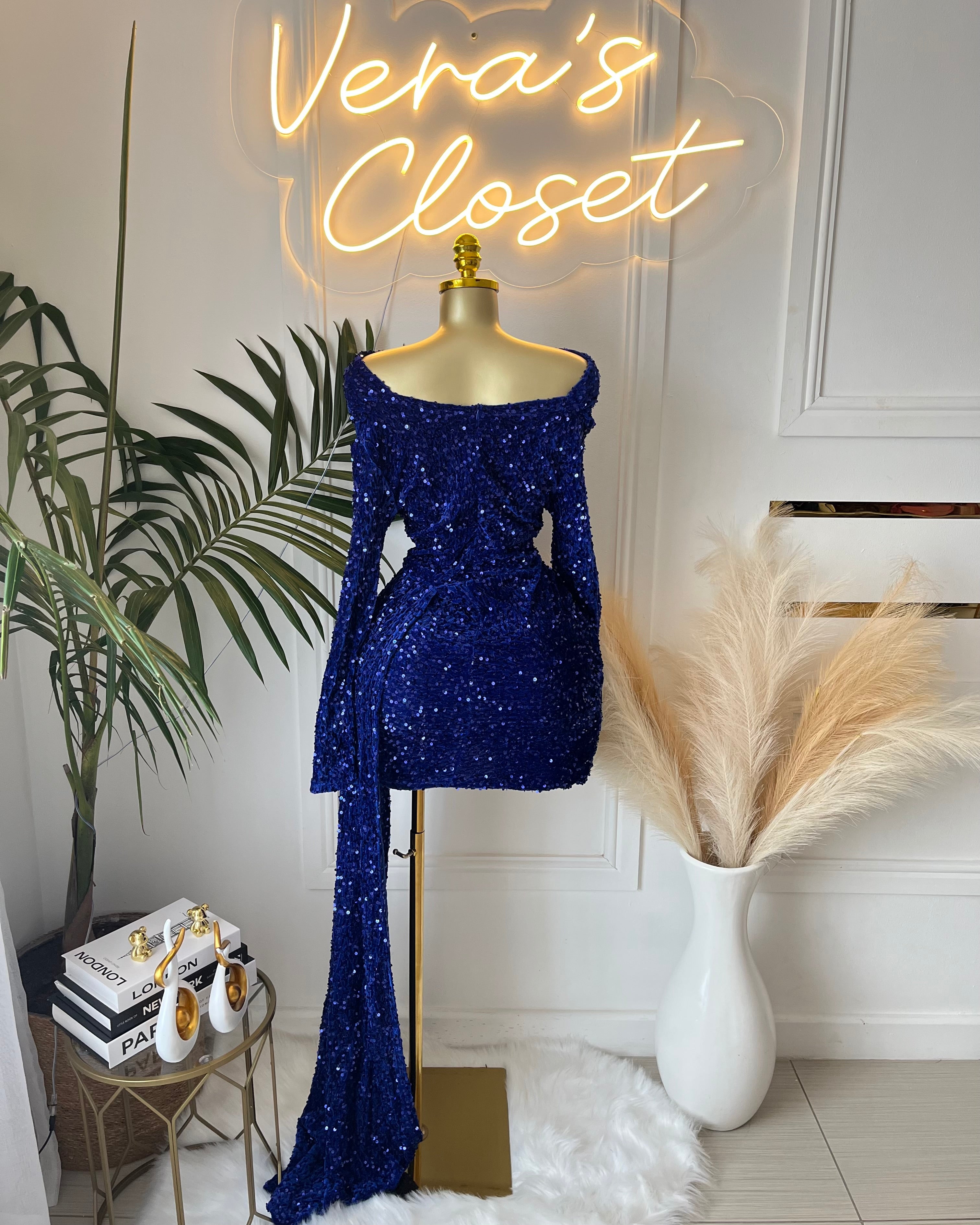 Celeste Royal Blue Sequin Gown