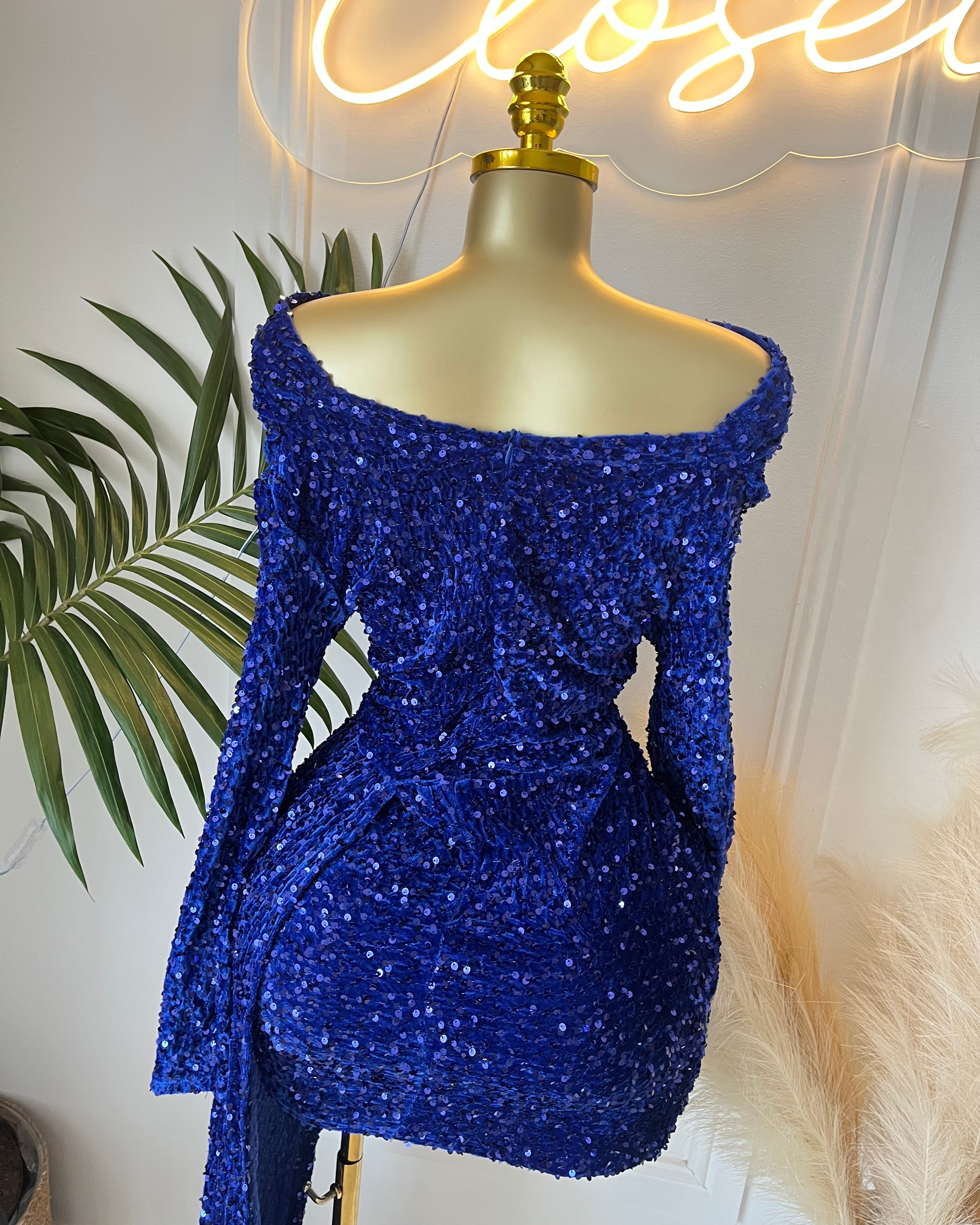 Celeste Royal Blue Sequin Gown