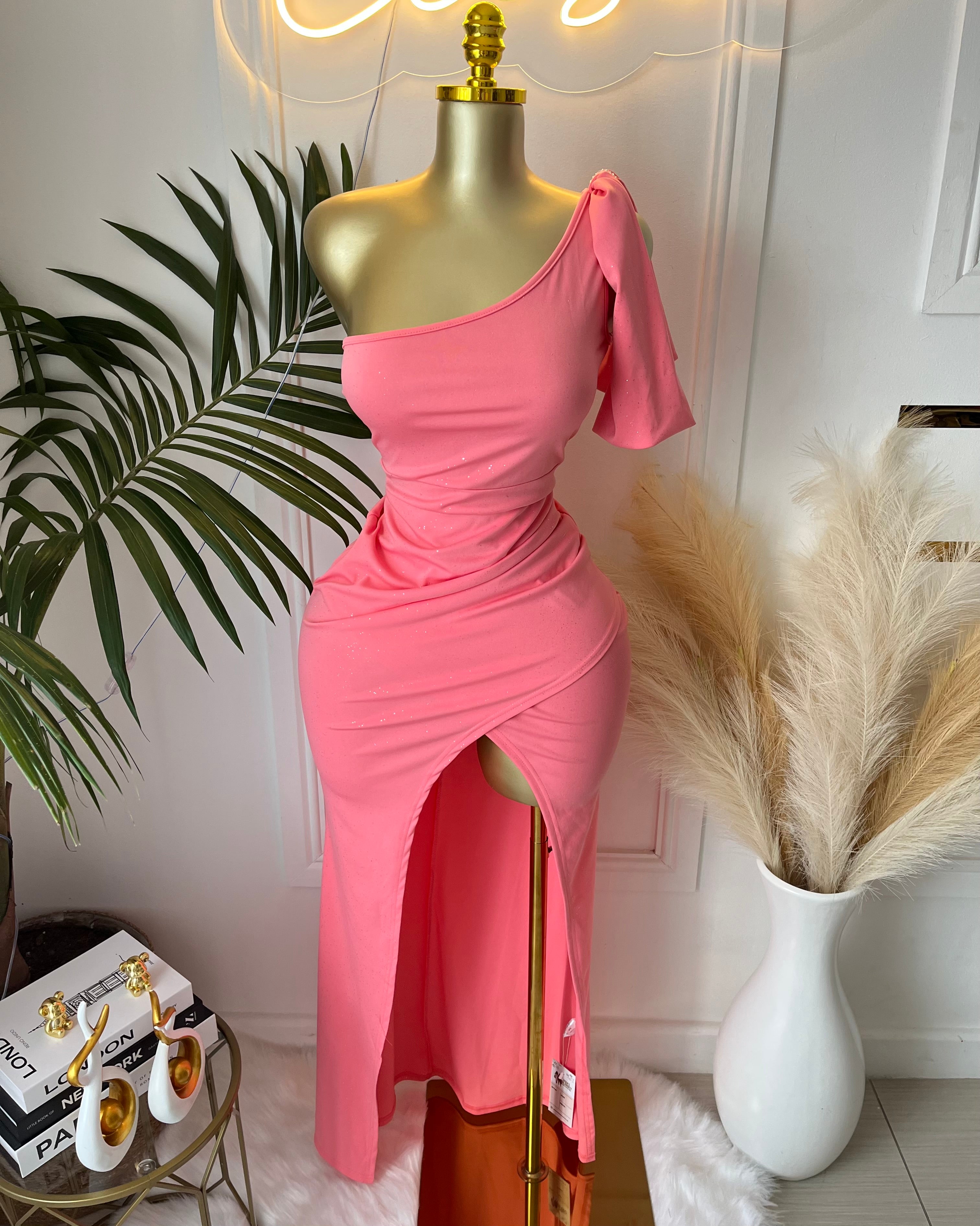 The Aria Draped Slit Gown