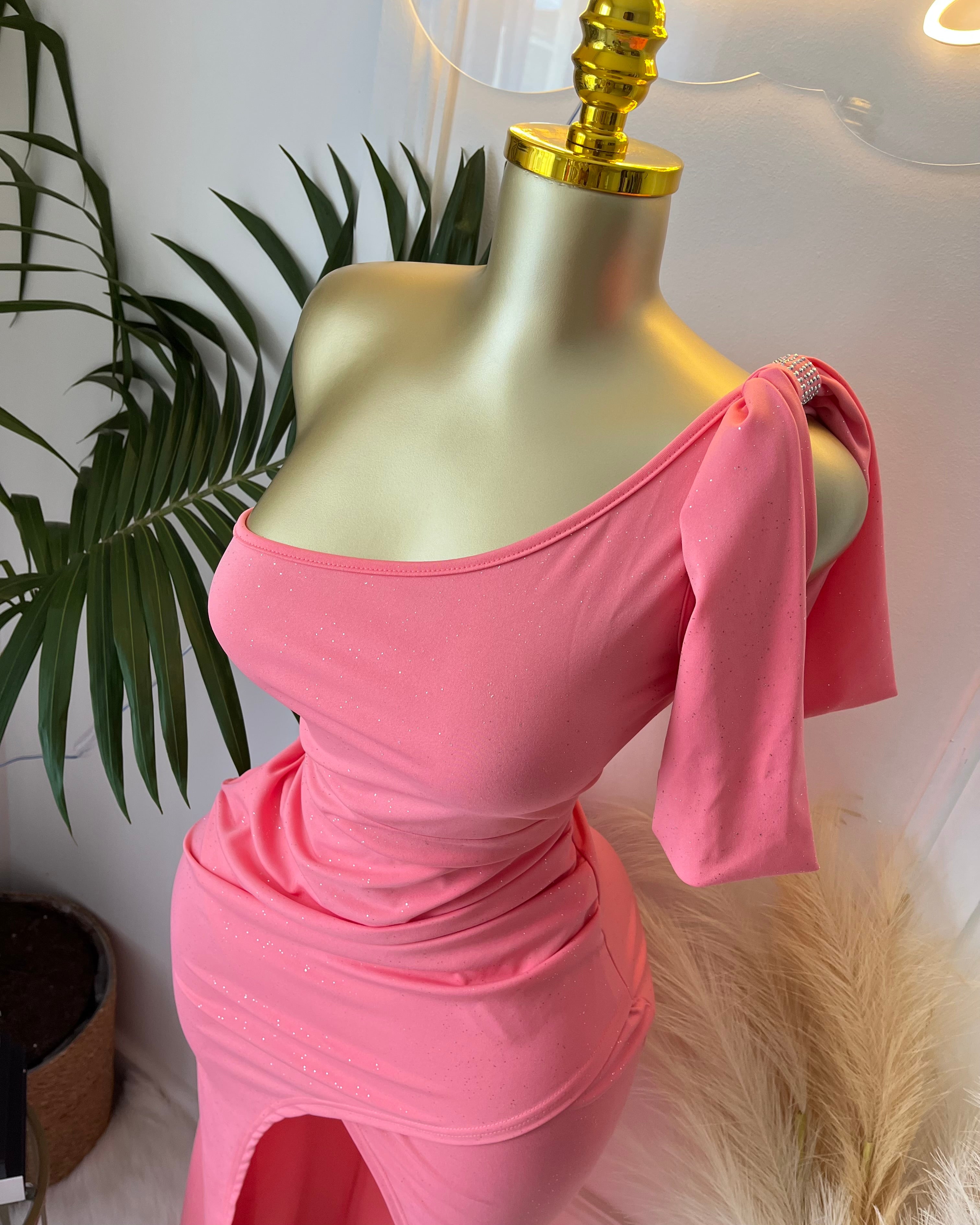 The Aria Draped Slit Gown