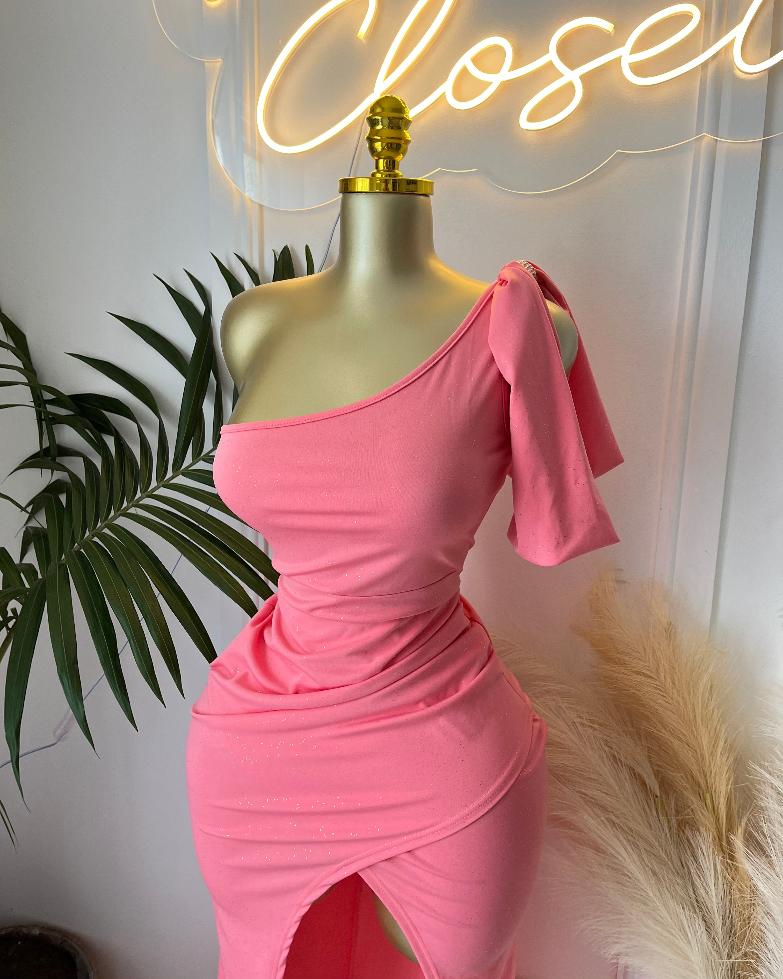 The Aria Draped Slit Gown