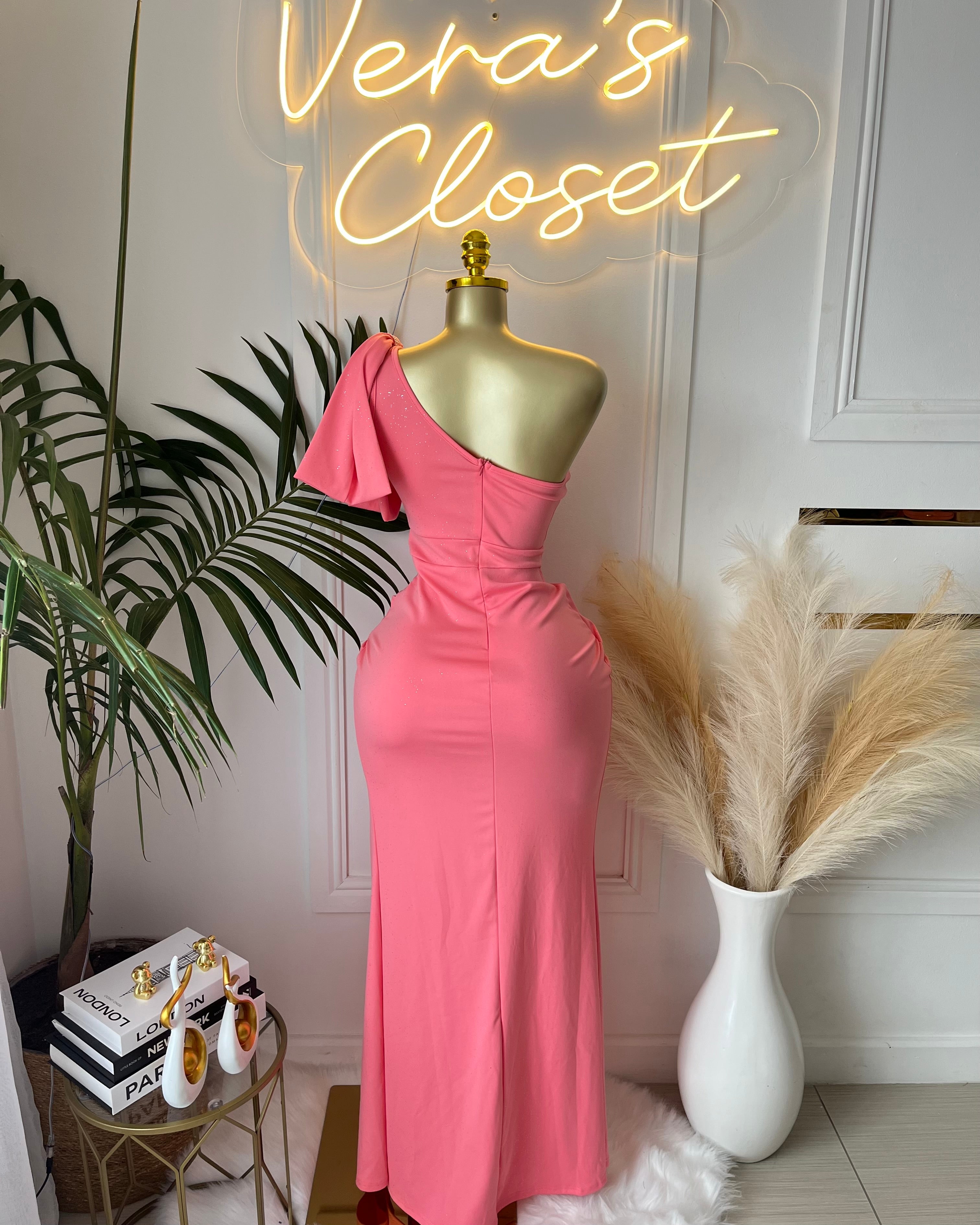 The Aria Draped Slit Gown
