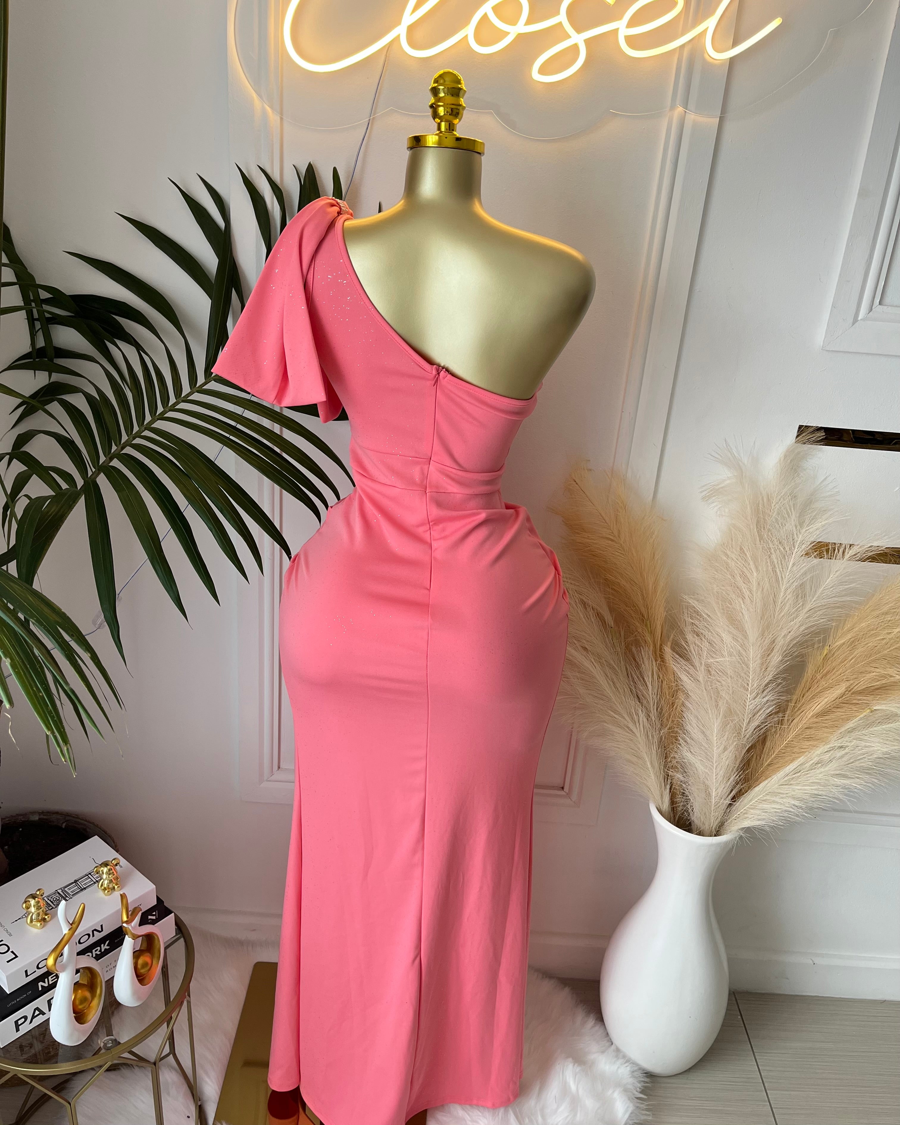 The Aria Draped Slit Gown