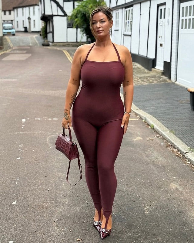 Nichole Burgundy Sculpting Jumpsuit