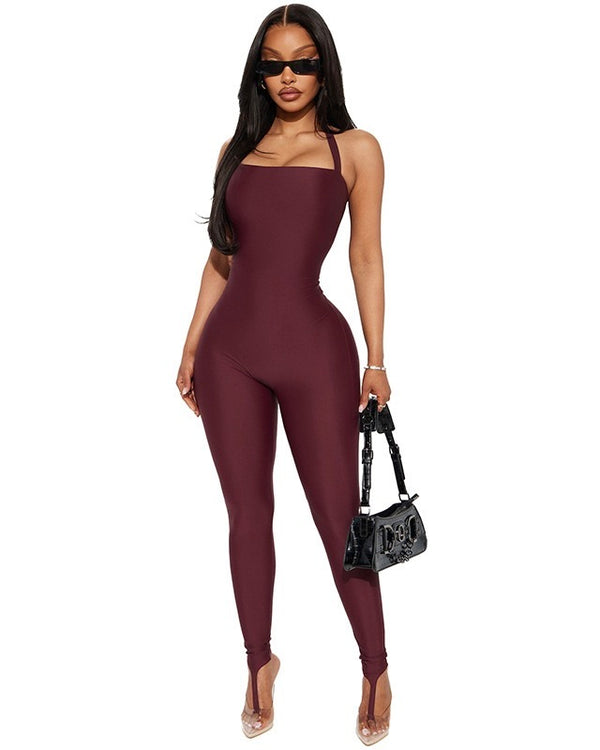 Nichole Burgundy Sculpting Jumpsuit