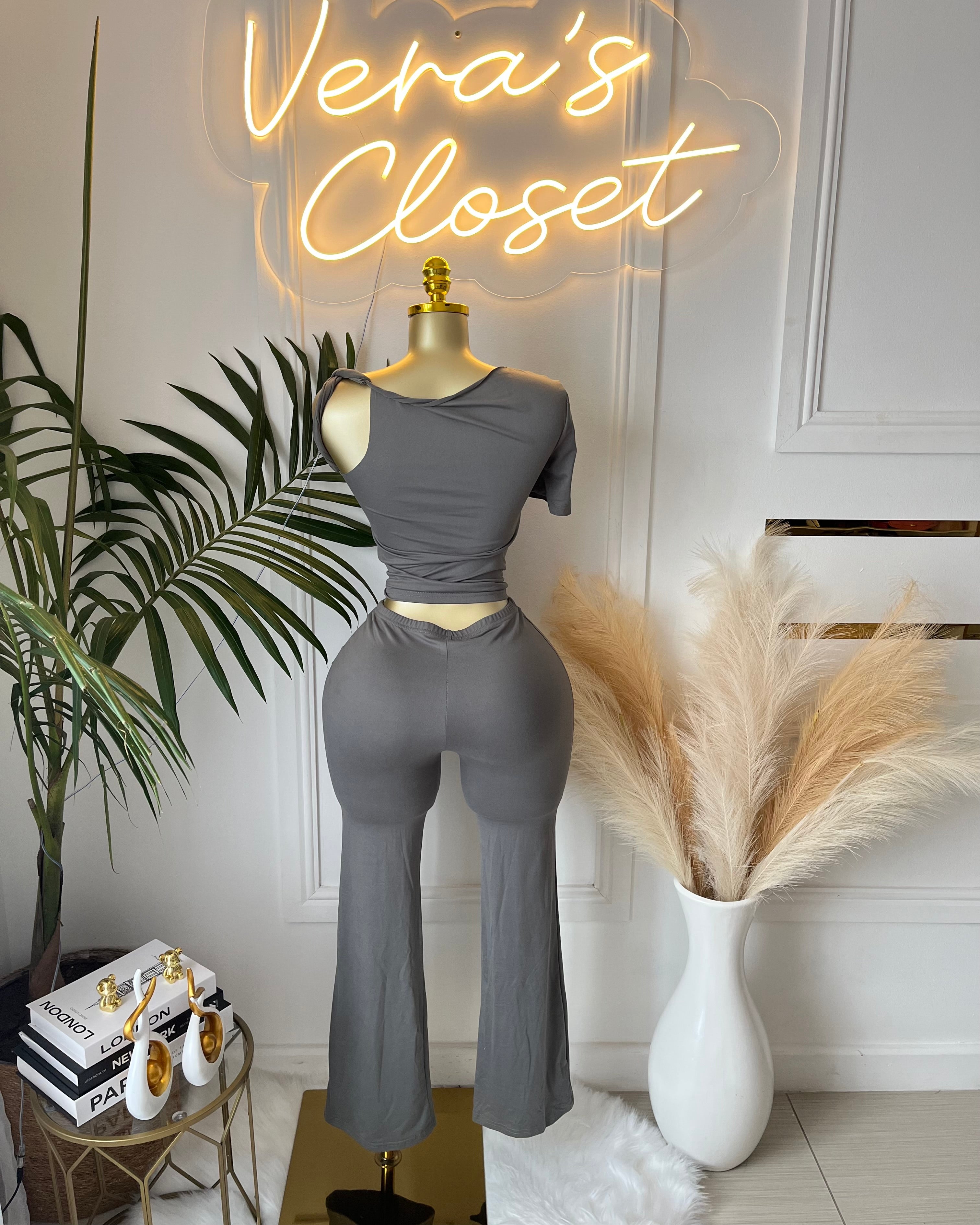 Sienna Grey Two-Piece Set