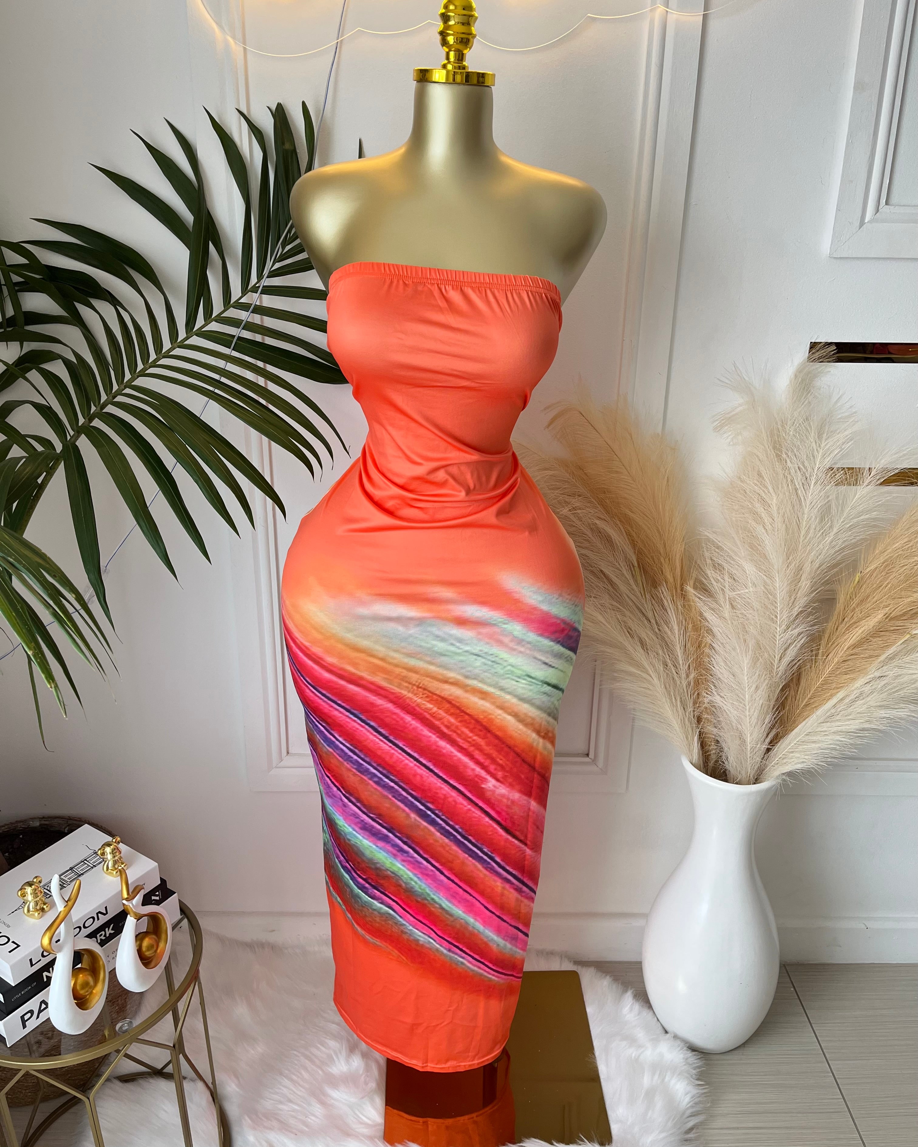 Sunset Glow Strapless Dress