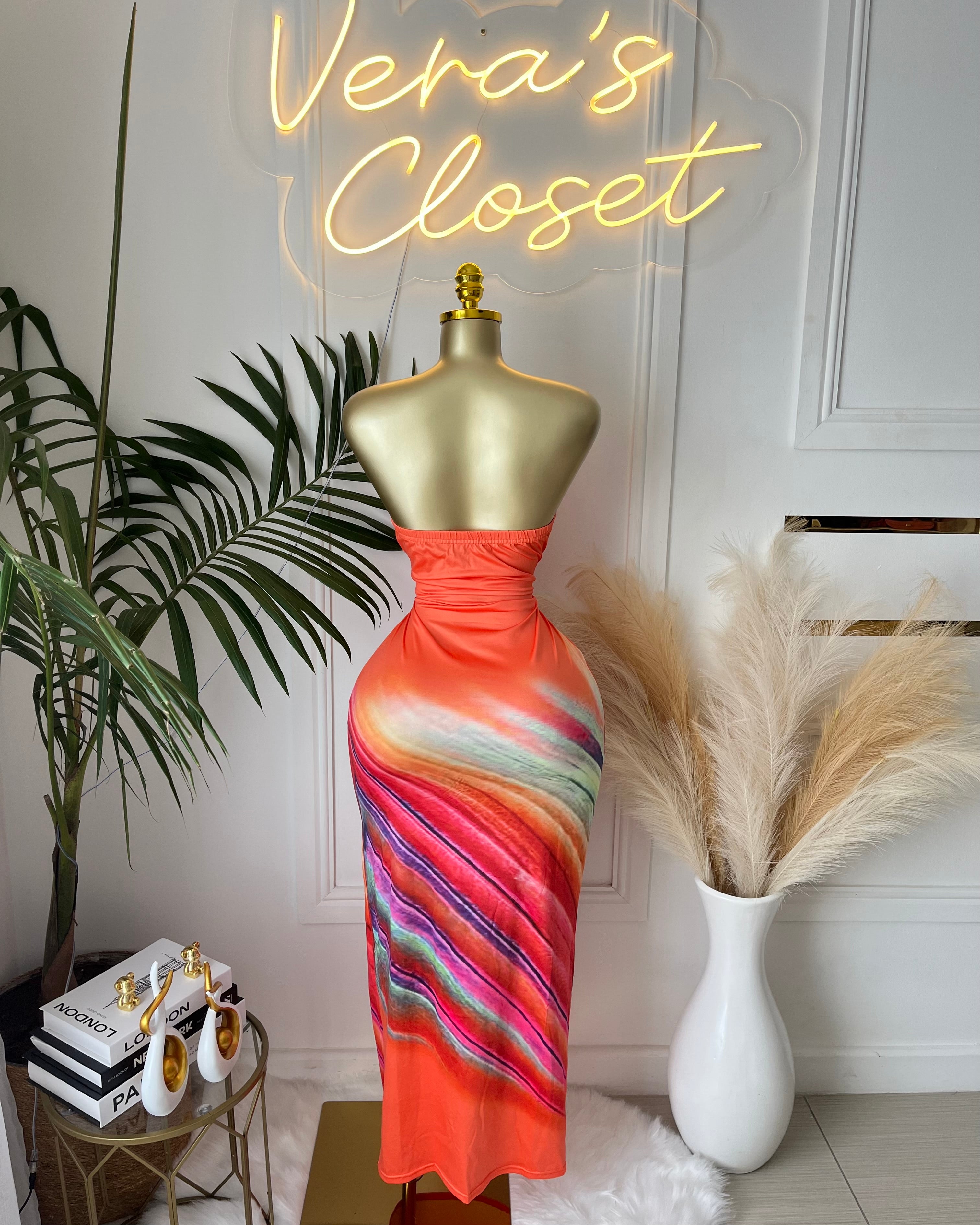 Sunset Glow Strapless Dress