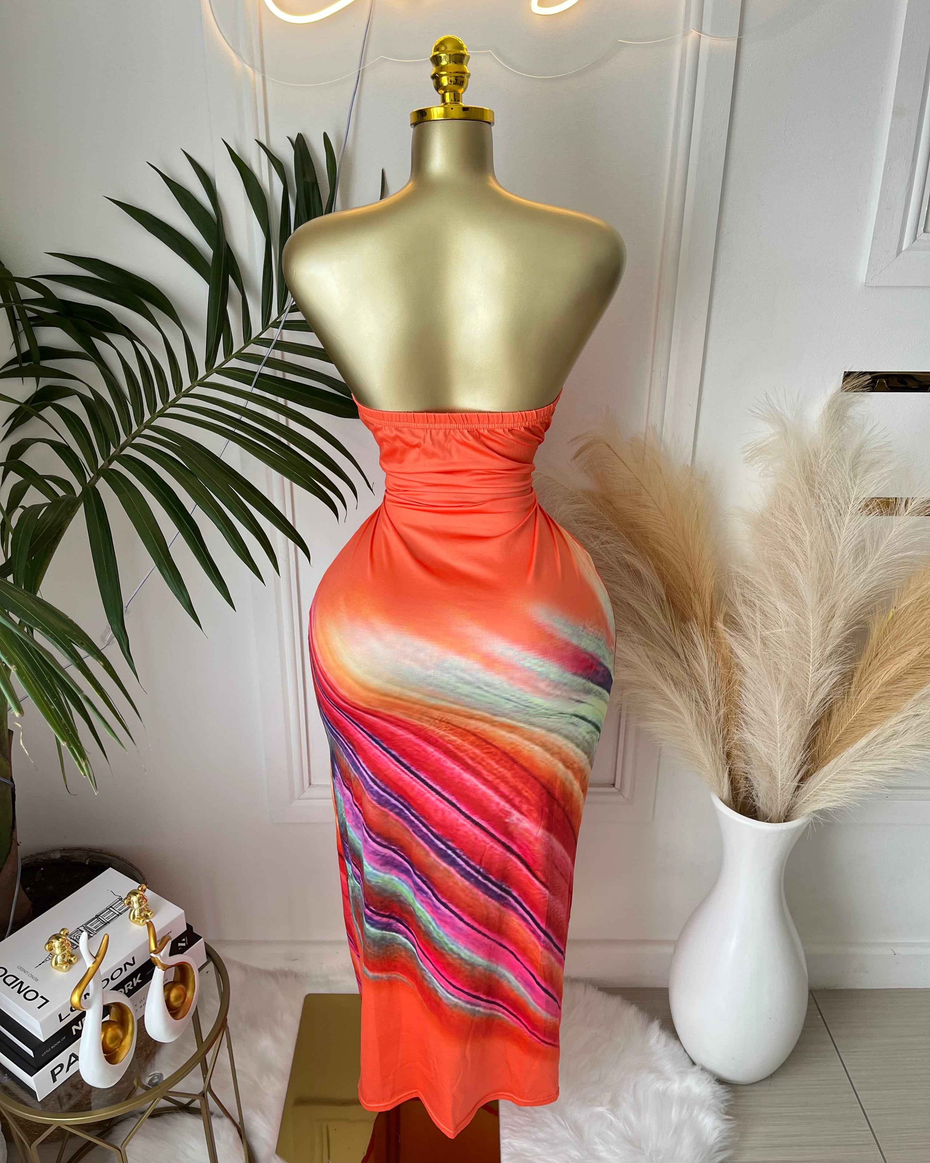 Sunset Glow Strapless Dress
