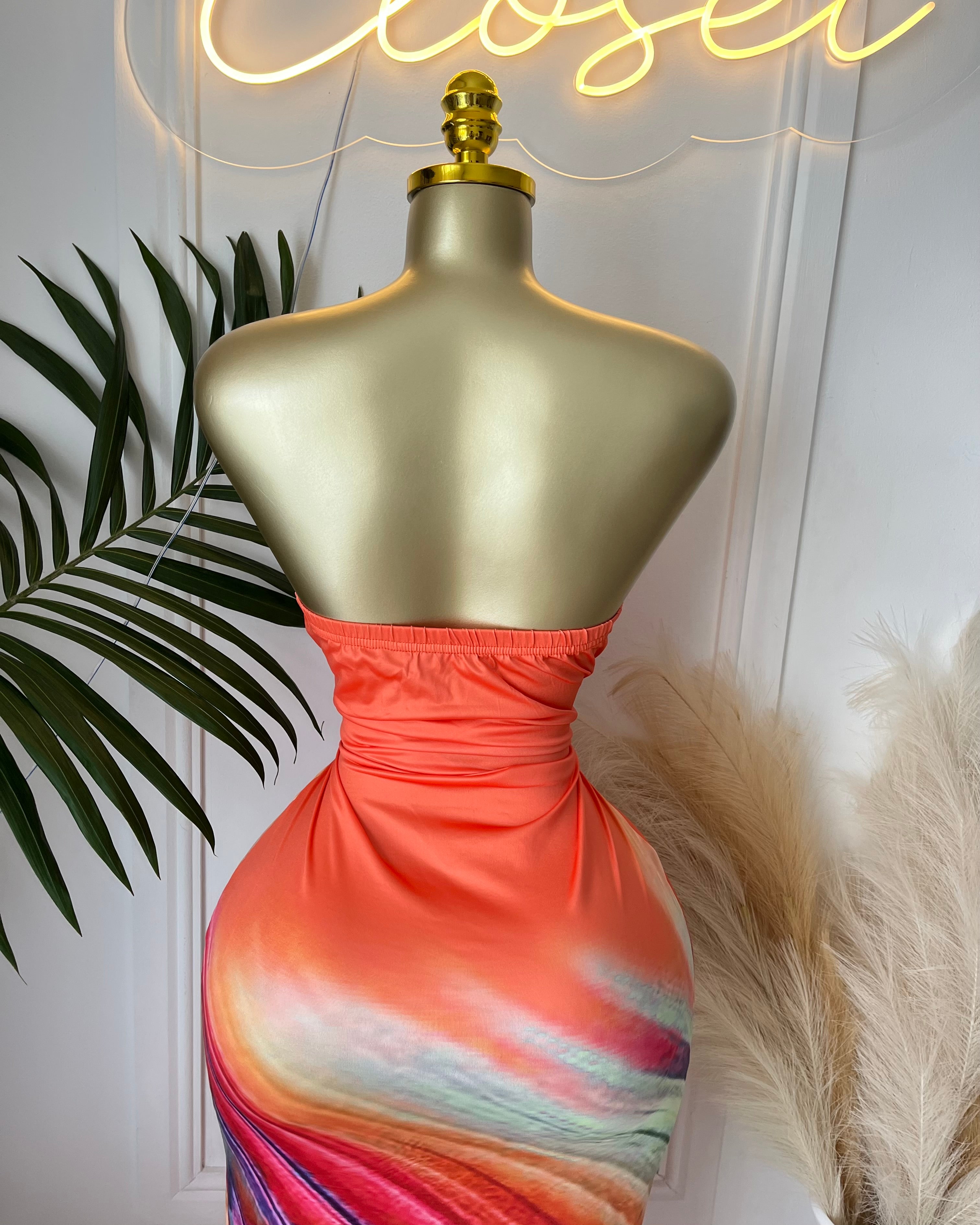 Sunset Glow Strapless Dress