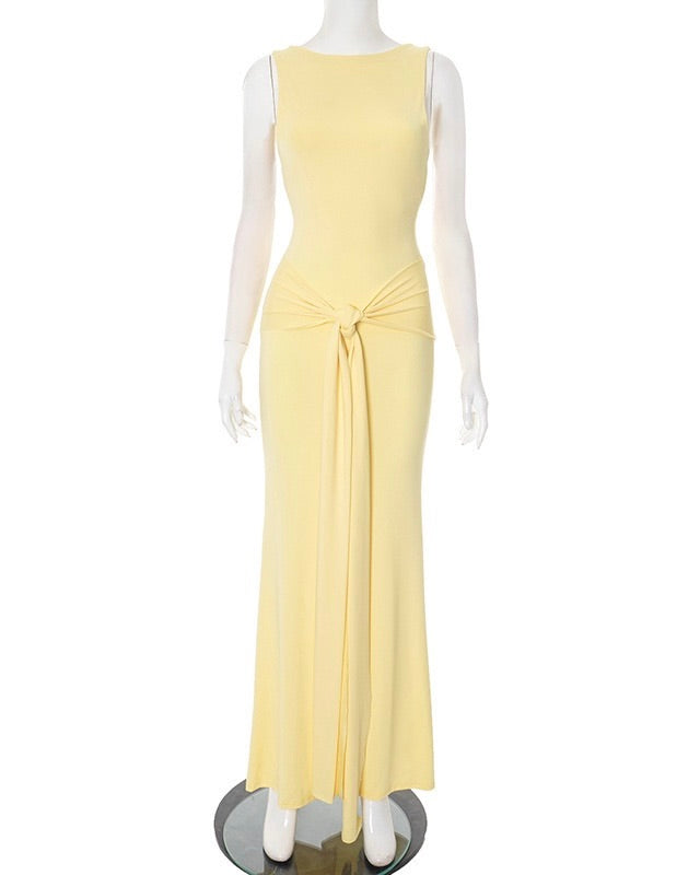Lyza Sculpt-Knot Maxi Gown