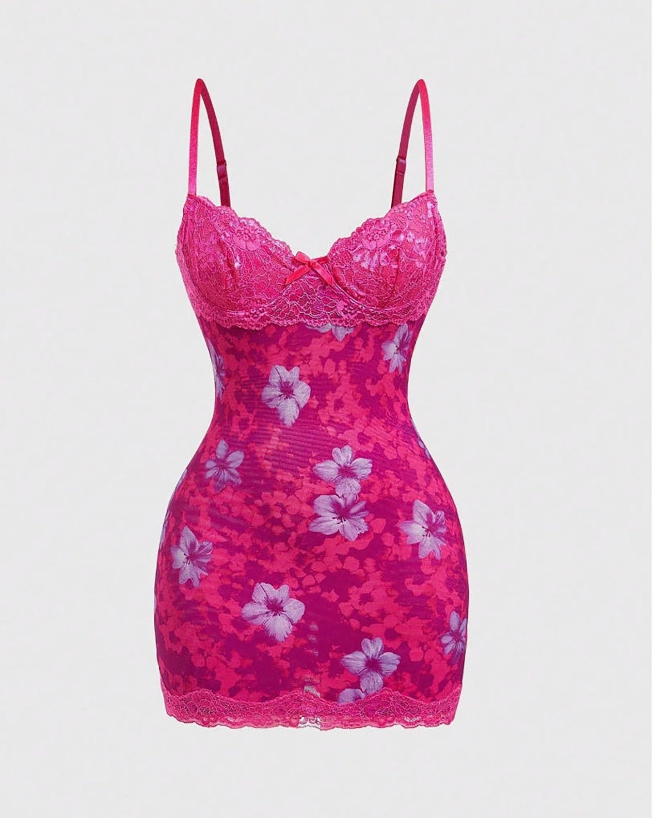 Tropicana Lace Slip Dress Pink