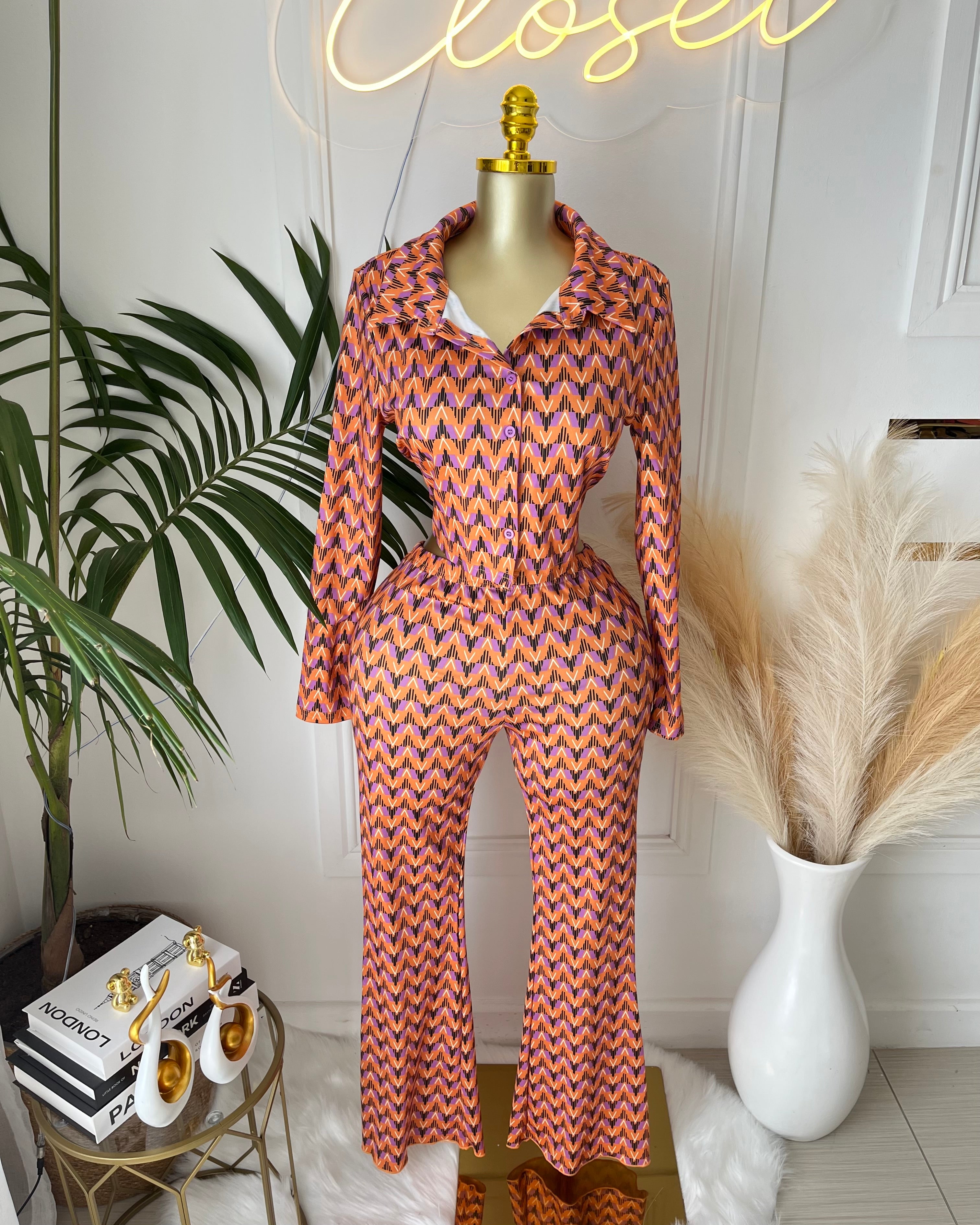 Zara Retro Print Pants Set