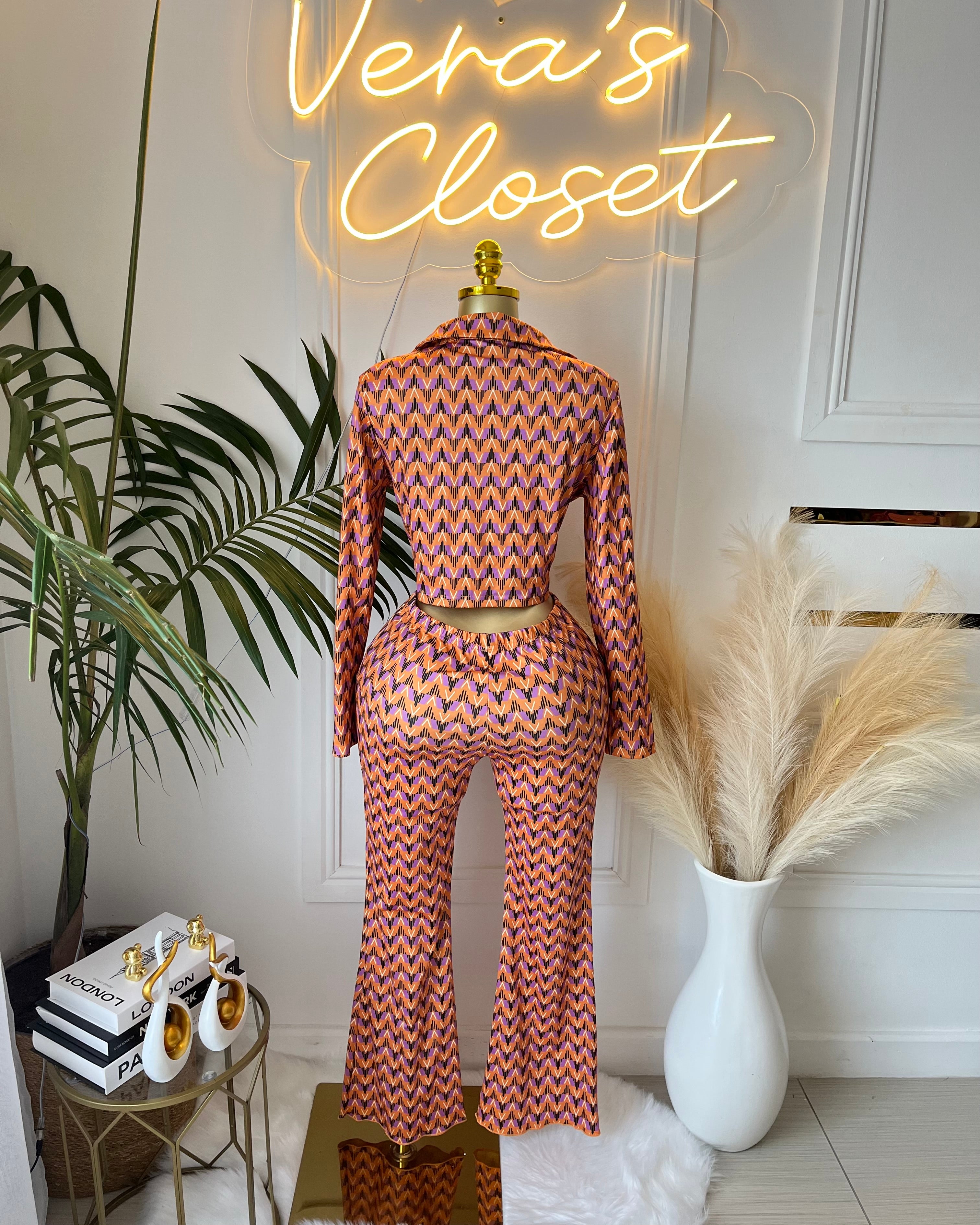 Zara Retro Print Pants Set