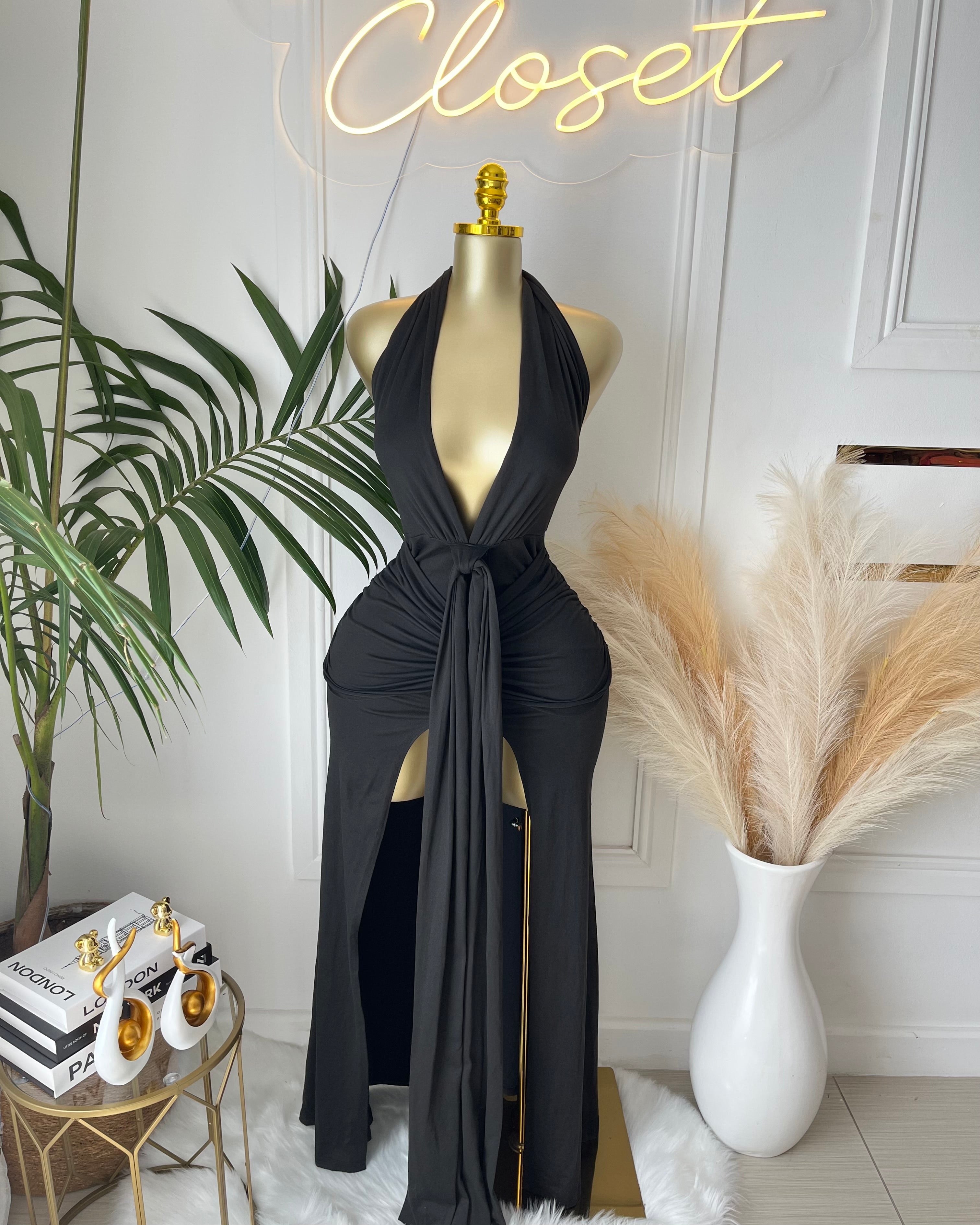 Noir Temptation Maxi Dress