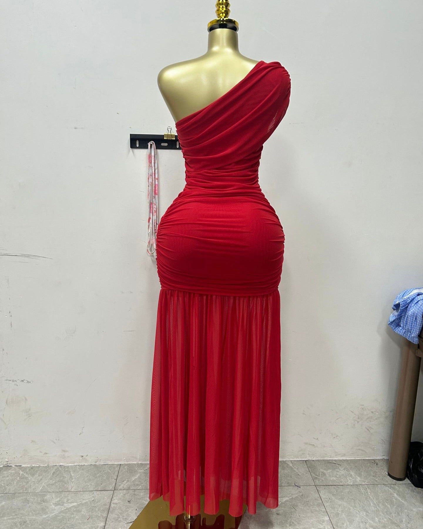 Kendall One-Shoulder Ruched Maxi Dress