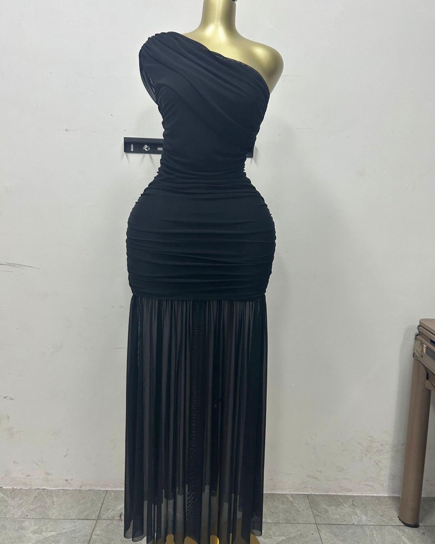 Kendall One-Shoulder Ruched Maxi Dress