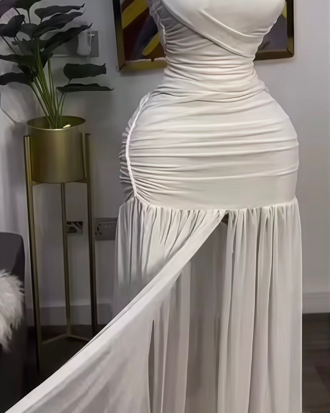 Kendall One-Shoulder Ruched Maxi Dress