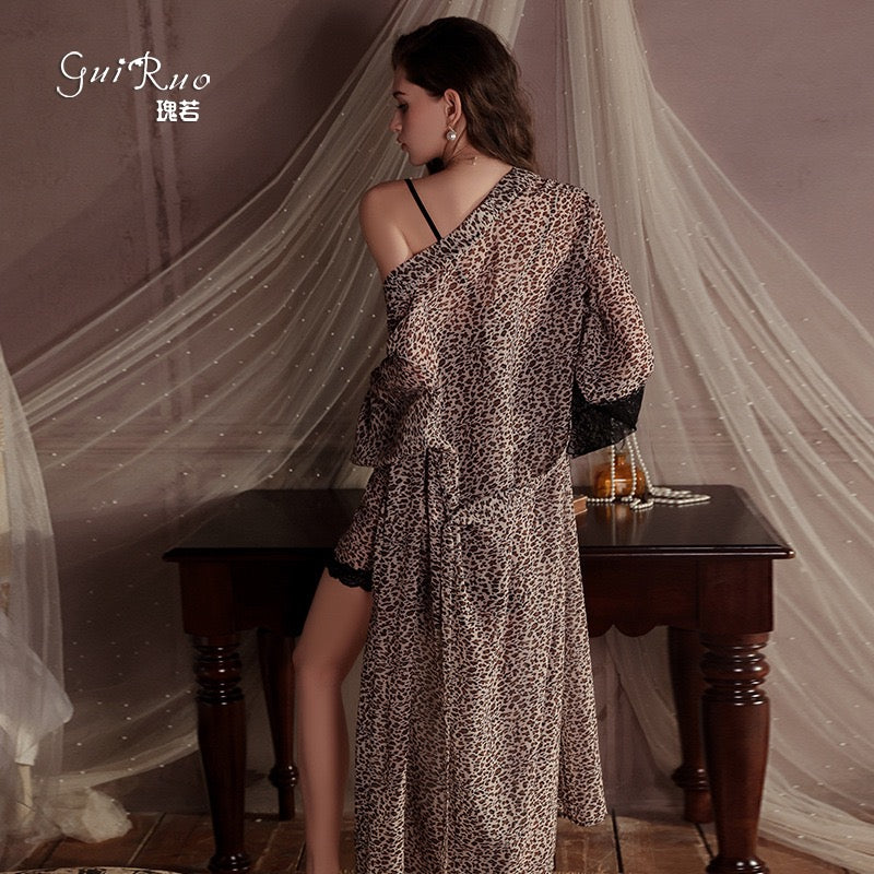 Sweet Dreams Leopard Lace Sleepwear Set