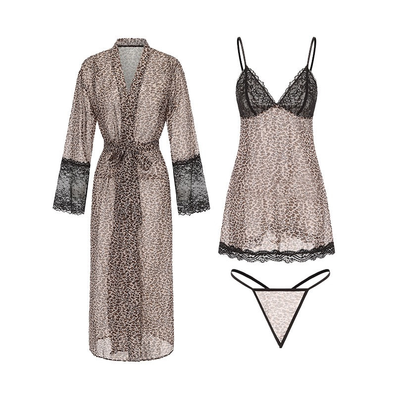 Sweet Dreams Leopard Lace Sleepwear Set