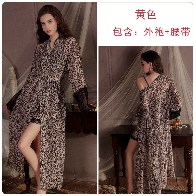 Sweet Dreams Leopard Lace Sleepwear Set
