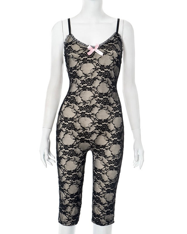Milan Lace Bow Jumpsuit