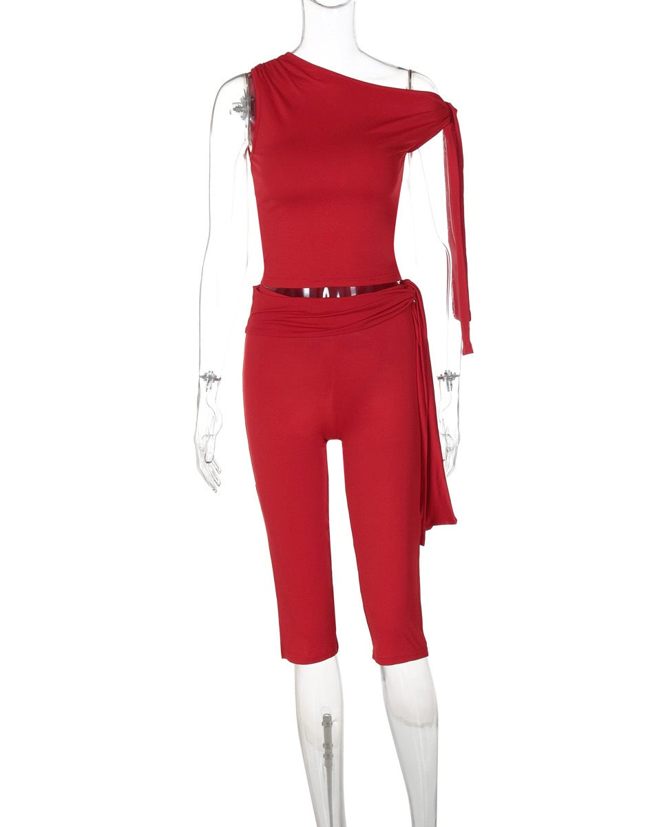 Taski Tie-Shoulder Two-Piece Set