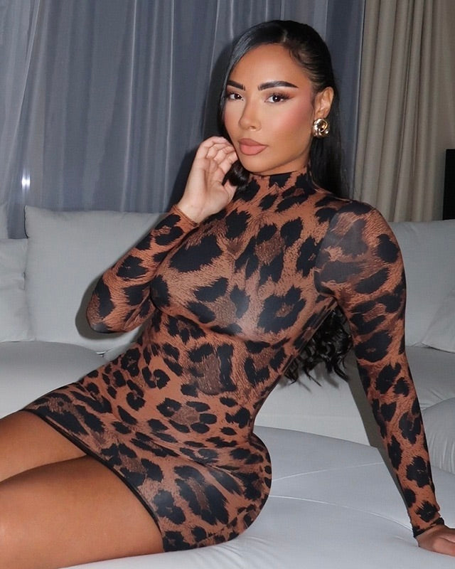 Alee Leopard Bodycon Mini Dress
