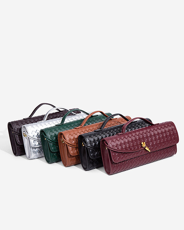 Valentina Woven Top Handle Clutch Bag