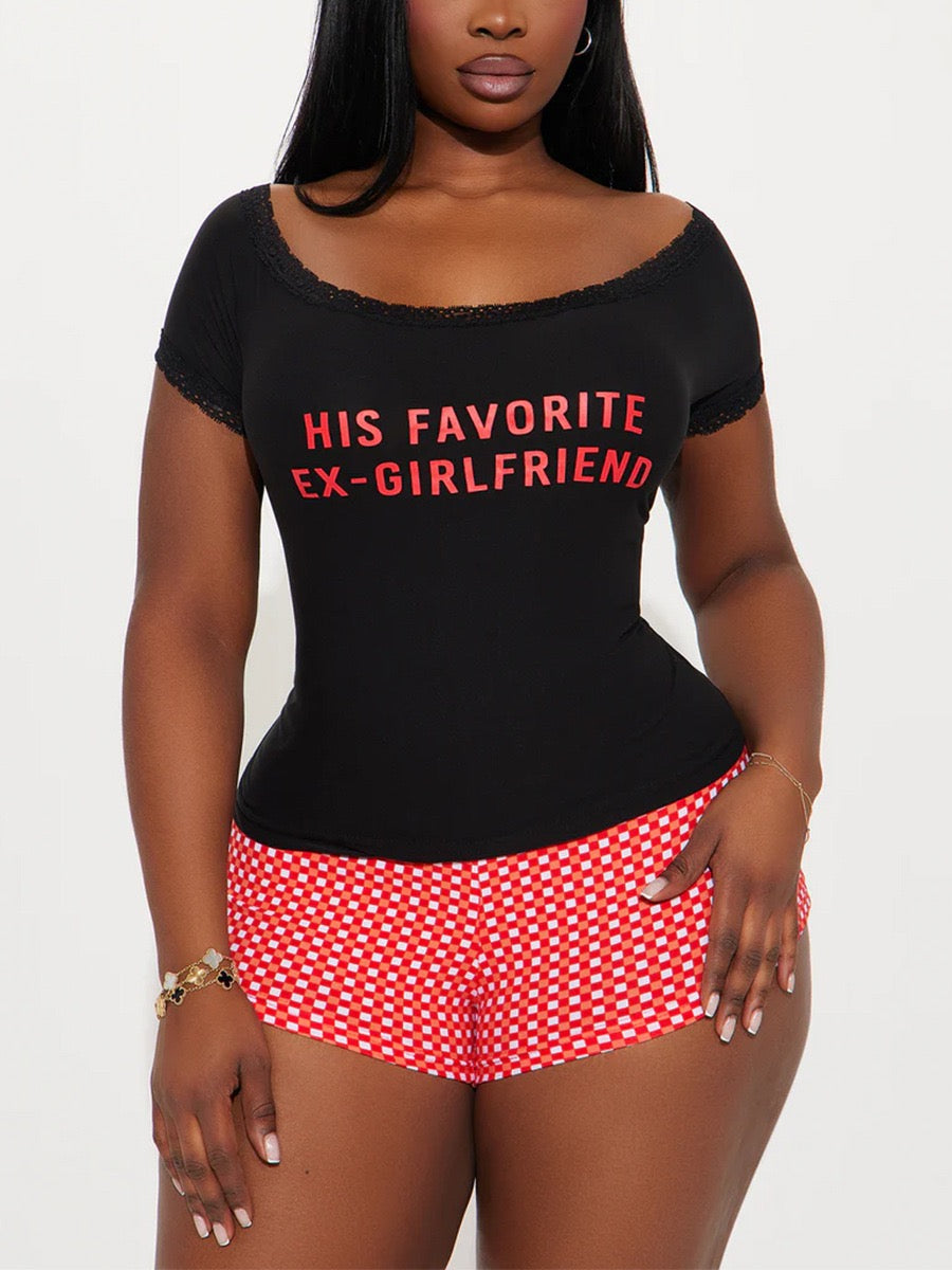 His Favourite Graphic Pejamas Set