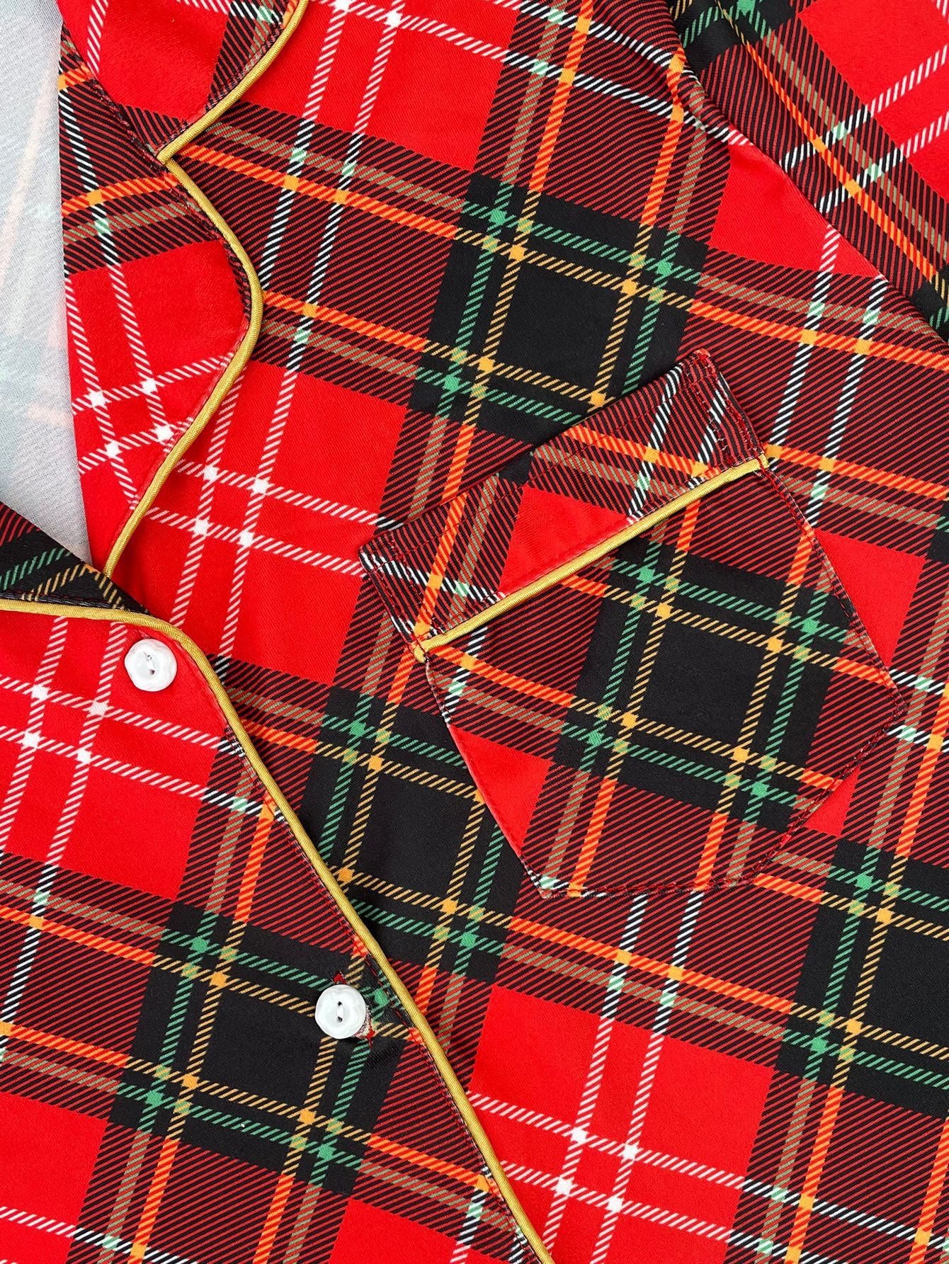 Between Us Red Plaid Pajama Shorts Set