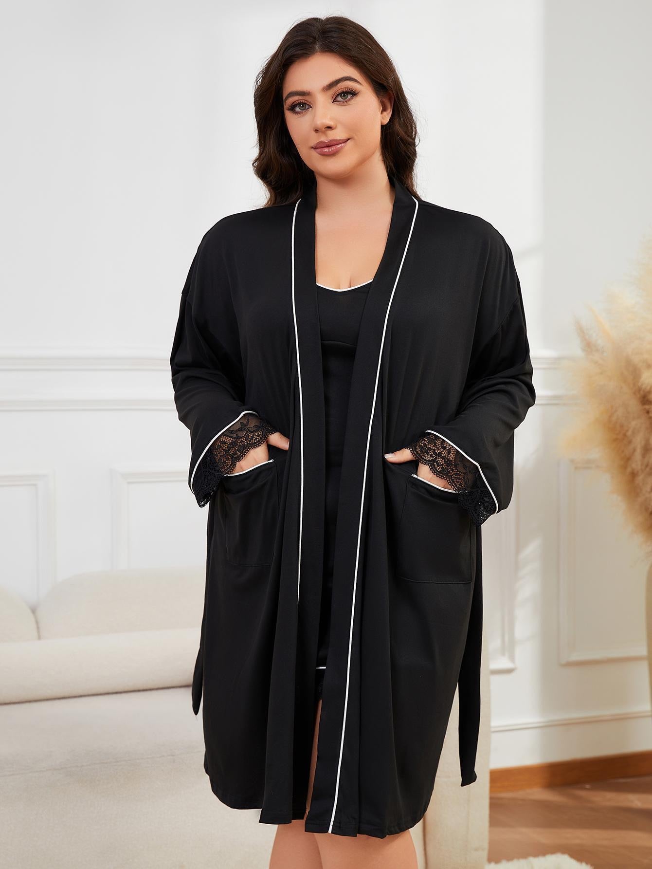 Night Mode Black Lace Sleepwear Set