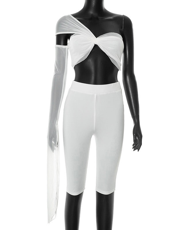 Ariel Mesh Sleeve Two-Piece Set