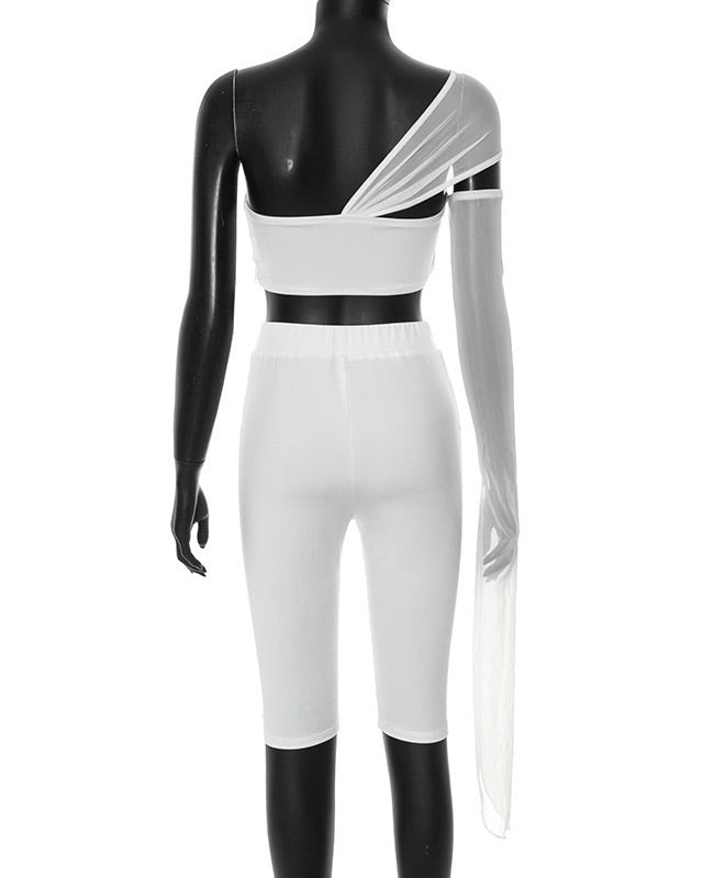 Ariel Mesh Sleeve Two-Piece Set