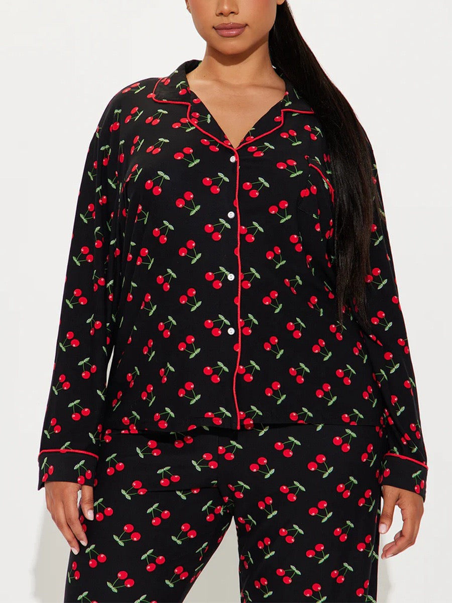 Besitos Cherry Print Pajama Set