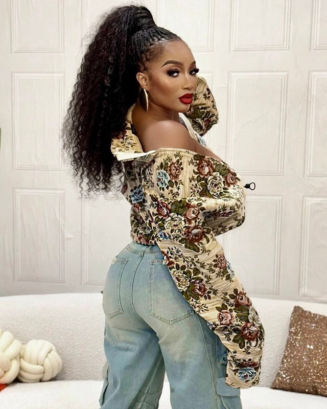 Floral Corded Crop Jacket