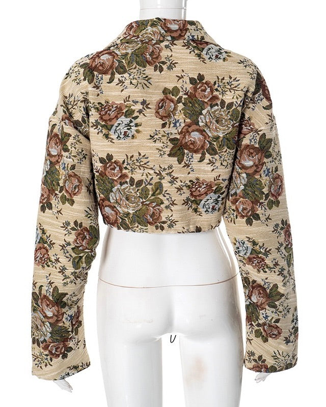 Floral Corded Crop Jacket