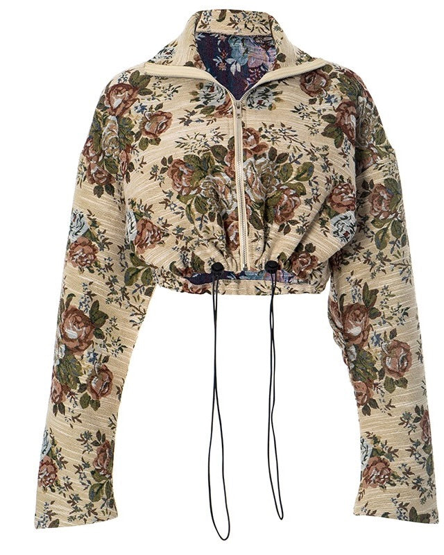 Floral Corded Crop Jacket