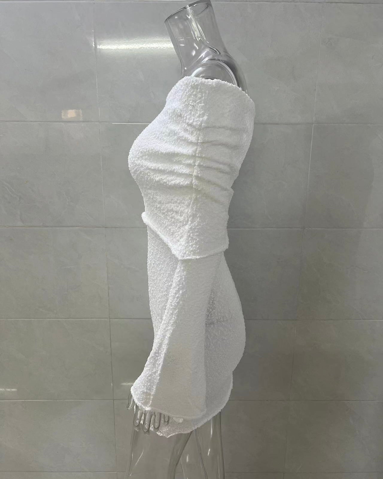 Karol Off-Shoulder Cozy Mini Dress