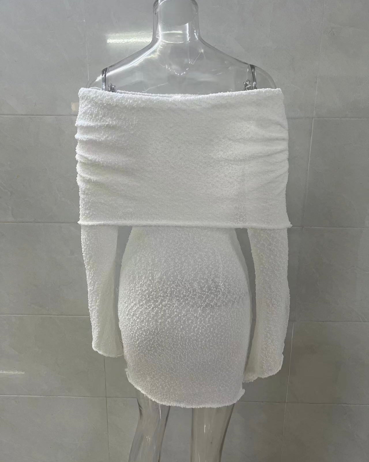 Karol Off-Shoulder Cozy Mini Dress