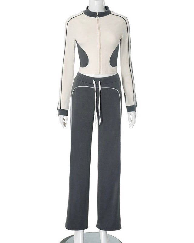 Kaia Two-Tone Velour Tracksuit