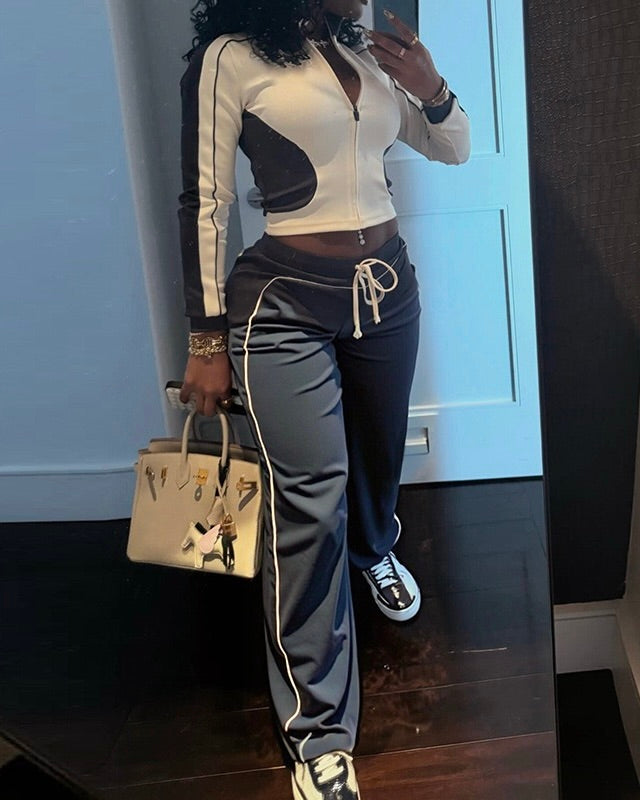 Kaia Two-Tone Velour Tracksuit
