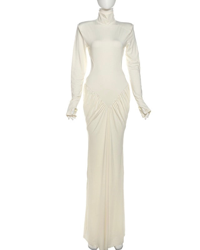 Pristine Cut-Out Ruched Maxi Dress